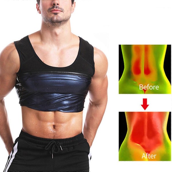 S-5XL Herr Gym Underkläder Hudvänliga. Multifunktionell Omedelbar Platt Mage Effekt Silver Andningsbar Slimmande Kroppsformare Väst (FMY) Black S-M