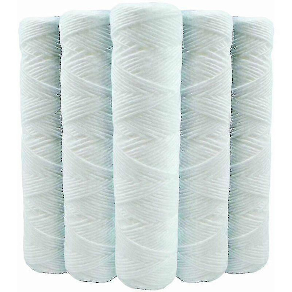 Set med 5 Spirala Vattenfilterpatroner Anti-Sediment 9 Tum 3/4 - 5 Mikron Kompatibel med 10 Tum Filter Tillverkade i Frankrike-kryc  (FMY)