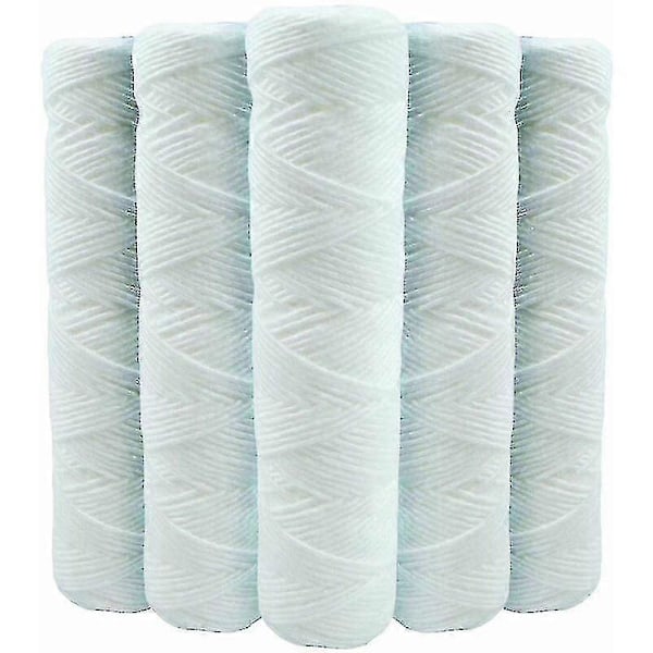 Sett med 5 spiralformede vannfilterpatroner mot sediment 9 tommer 3/4 - 5 mikron Kompatibel med 10 tommers filtre Laget i Frankrike-kryc  (FMY)