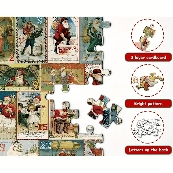 Adventskalender 2024 Julpussel för Vuxna Julnedräkningskalender Pussel Pussel, 24 Dagar av Jul Adventskalender Vi  (FMY) C