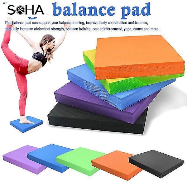 Balansfoamdyna för Yoga, Träning, Halksäker, Vattentät, Mjuk, Fitness (FMY) Black 50X40X6