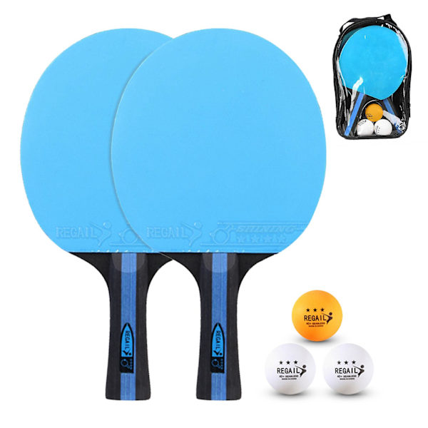 Ping Pong-racket Bordtennisracket med Bärväska (FMY) Blue paddle and ball set