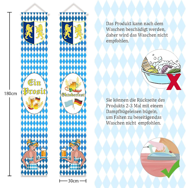 Oktoberfest-banderoll - Bayerisk festdekoration (50 x 300 cm)  (FMY)