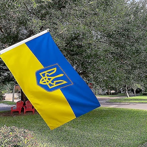 Ukraine Flag 3x5 Ft Vivid Color Premium Flag  (FMY)