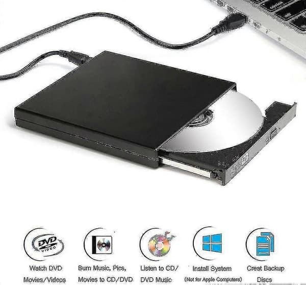 Ekstern DVD-drev med CD-brænder (kombination), USB-interface (FMY)