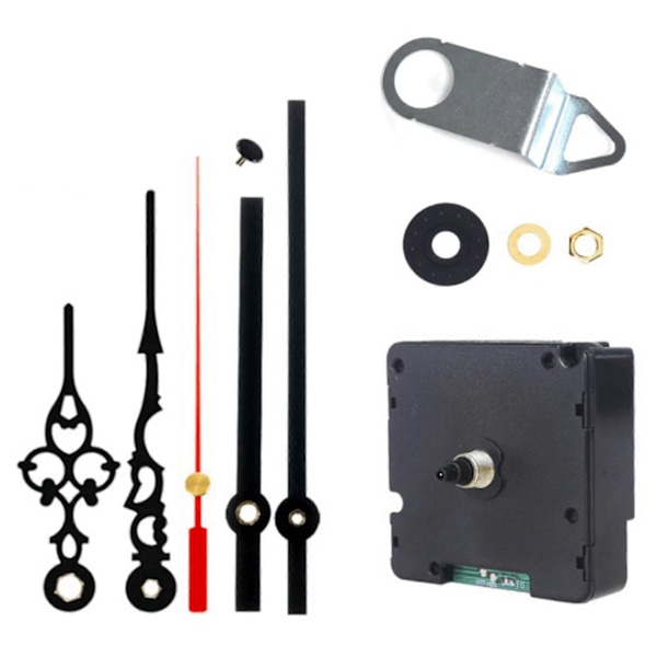 Tyst Radiostyrd DIY Klockmekanism DCF Signal Mode Klocka med 2 Uppsättningar Visare Reparationsdelar Ersättning (FMY) black