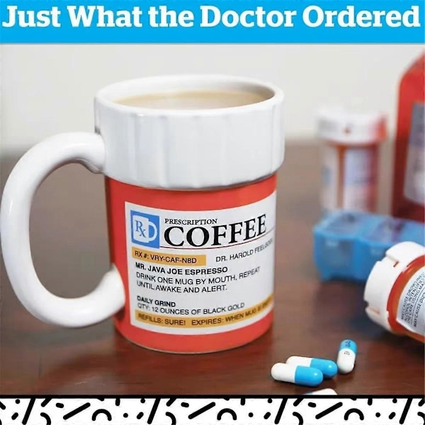 Keramisk Kaffekopp, Medicinflaska Modellering Mugg, Receptbelagd Kaffemugg, Keramisk Pillerflaska Kopp, Uni (FMY) As Shown