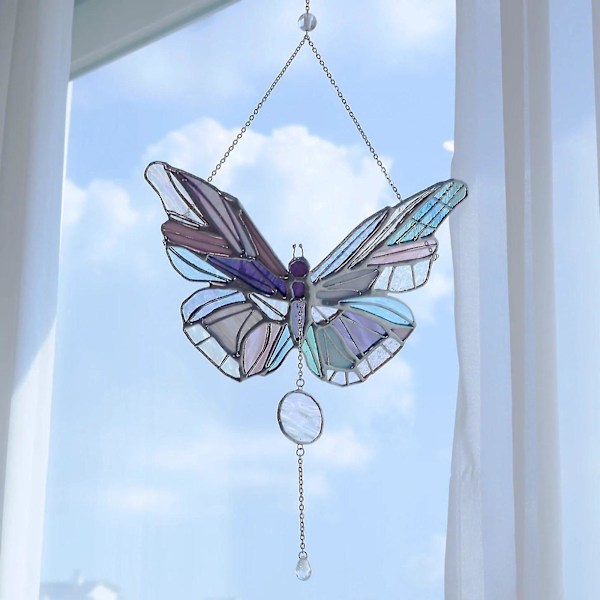 Perhonen Stained Glass -aurinkokoukku/kotipihan koriste Väri Ulkokoriste Perhonen Värivarjo Koriste (FMY)