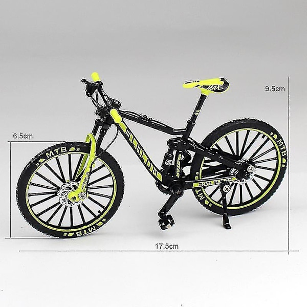 Mini 1:10 Legering Cykel Model Dasktop Simulation Ornament Finger Mountain Bikes Legetøj (FMY) Green