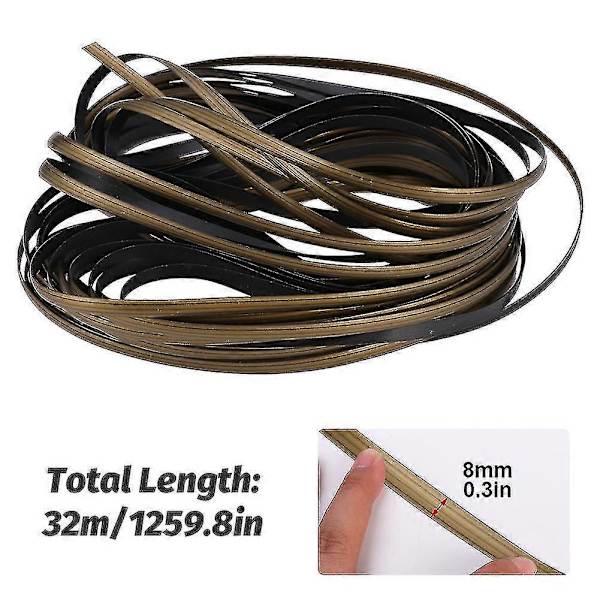 32m Hagemøbler Reparasjonssett Høystyrke Plast Rattan Vikle Kit Flat Bærbar Ny (FMY) Gold