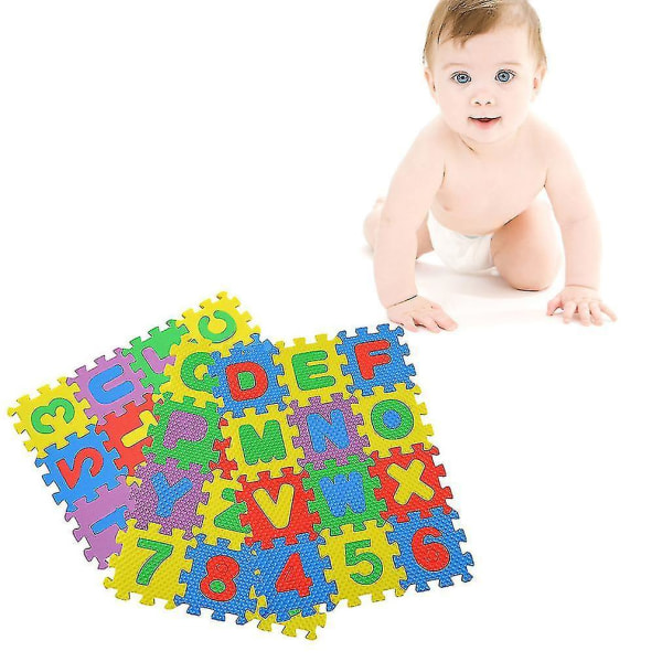 Farverigt puslespil Kid Pædagogisk legetøj A-z Alfabet Bogstaver Tal Skummåtte