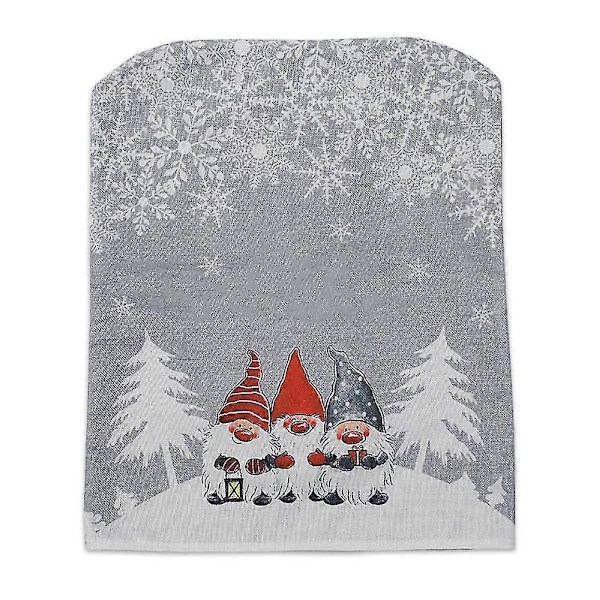 2 st julstolsryggar med dvärg och snöflinga, julstolsöverdrag, juldekoration -NMAOV  (FMY) Gray