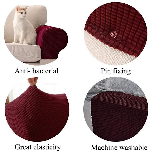 Armstödsskydd Set, Set med 2 Stretchfåtöljskydd för Armar, Spandex Polyester Soffa  (FMY)