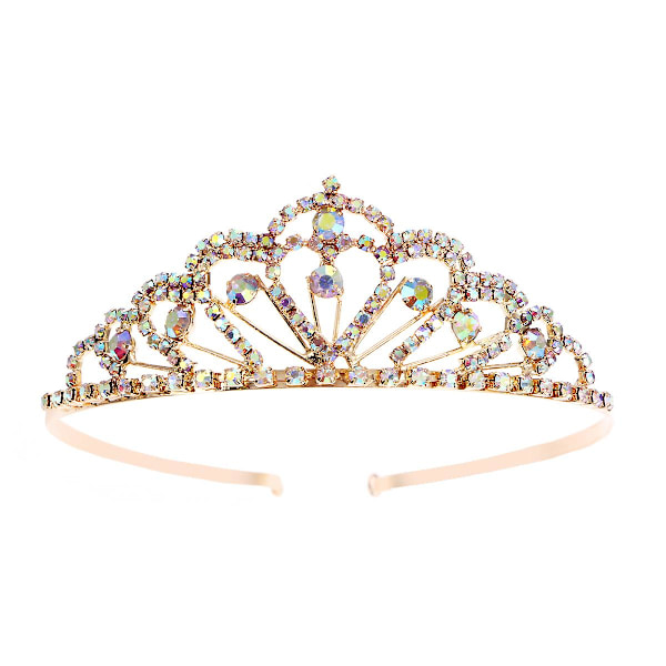 Pääkoriste Häämorsian Rihmaus Kruunu Kuningattaren Kruunu Retro Kruunu Kristalli Kruunu Rihmaus Koriste Kruunu Tiara (FMY) Golden