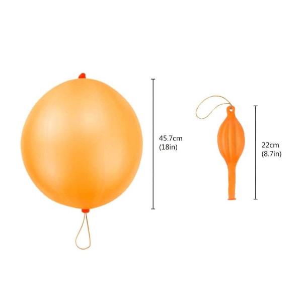 10 stk store stanseballonger for barn -18 tommer sterke stanseballonger for innendørs eller utendørs moro festveskefyll tilfeldig farge (FMY)