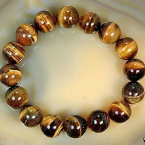 8mm Luonnonkivi Tiikerinsilmä Buddha Rannekoru Ruskea Tiikerinsilmä Helmirannekoru Miehille Naisille Jooga Parantava Rannekoru Korut (FMY) 8mm beads