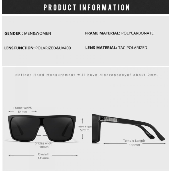 Trendy merkevare med stor innfatning polariserte solbriller, fargerike ekte film utendørs sportsbriller S103 S174 (FMY)