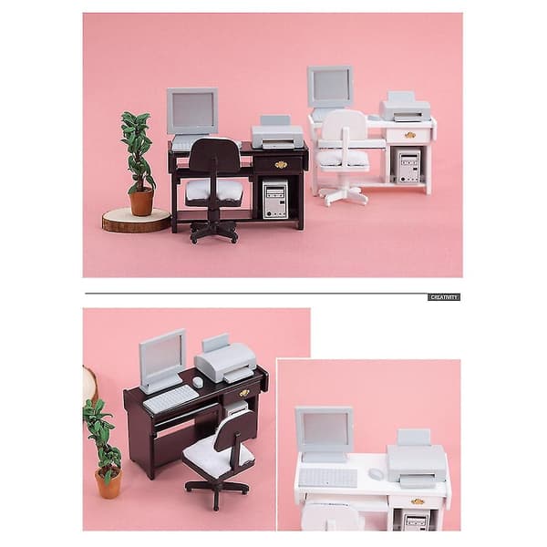1/12 Computerbord med Printer Møbler Rate B  (FMY)