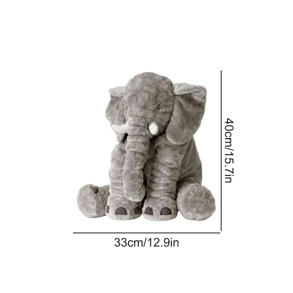 Stor blød plys elefant bamse grå blød udstoppet dyr pude plys (FMY) Gray
