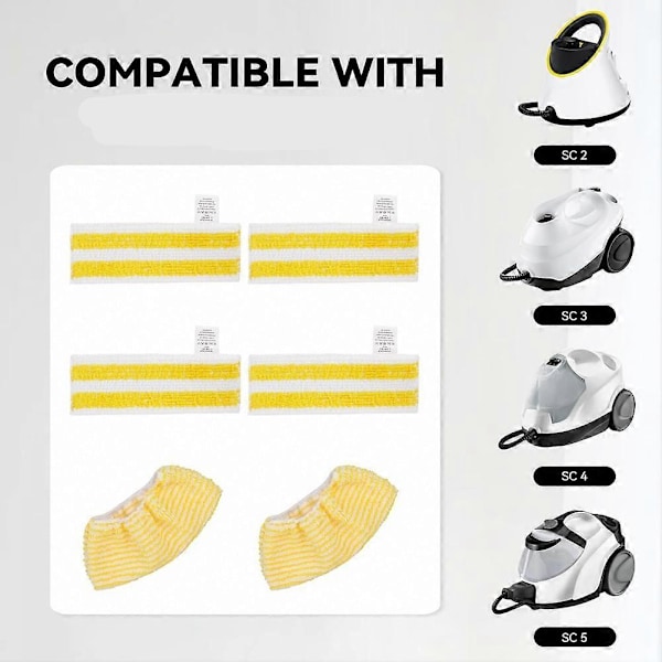 Höyrymoppiliinat Karcher EasyFix SC2 SC3 SC4 SC5 Höyrypesuriin, Mikrokuitu Pestävä Uudelleenkäytettävä (FMY) Yellow
