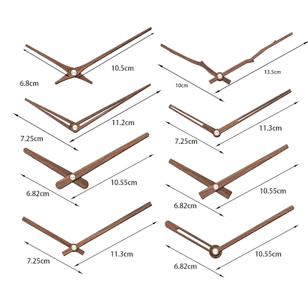 2 st/set Klockvisare Massivt trä Hög vridmoment Reparationsdelar DIY 12/14 tum Väggkvarts Klockvisare för hem QingHai  (FMY) C