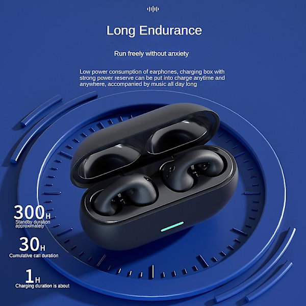 Tws Bluetooth 5.3 Trådlösa Benledningshörlurar T75 Klipp-Öra Musik Brusreducerande Headset Hd Samtal Sport Spel Hörlurar  (FMY) khaki