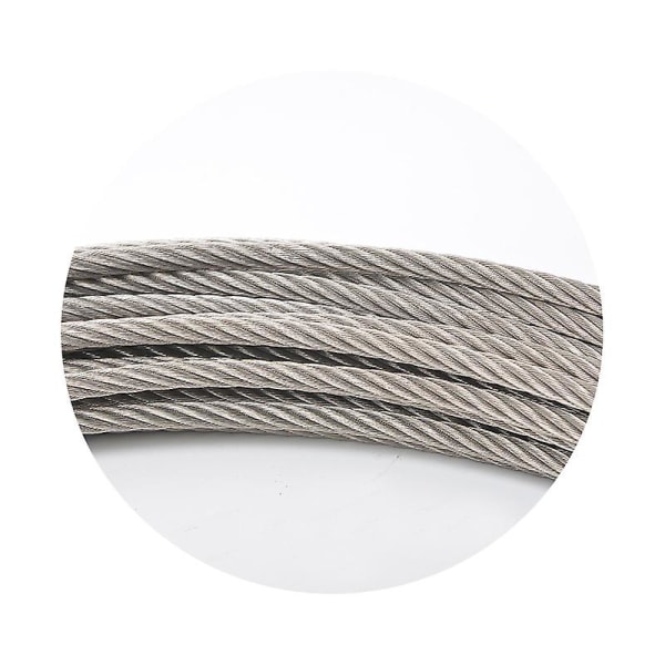 50 m wirekabel, rustfrit stål flettet trådstrenget reb Vinylbelagt flykabel til udendørs tøjsnor, espalier (FMY)