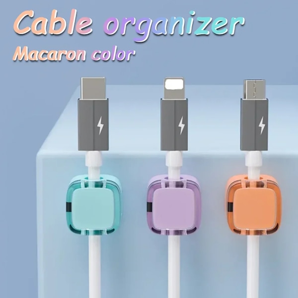 6 stk Magnetiske Kabelorganisering Klips Multifarget Datakabel Kabelarrangør Skrivebord & Veggmonterte Kroker For Telefon Data & Lader (FMY) White 6PCS