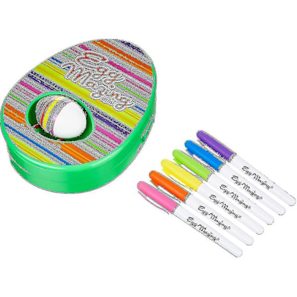 Eggmazing Påskägg Mini Dekorationsset Konst & Hantverk  Inkluderar Äggdekorationsspinner och 6 Markörer  Förpackningen Kan Variera  (FMY)