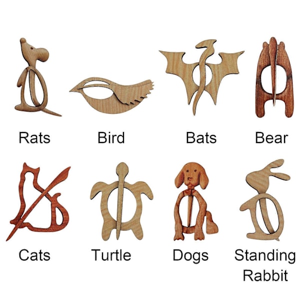 Puinen Rintakoru Kestävä Luova Lahja Rintakorut Rintaneula Puukuvioisilla Eläinrintakoruilla Naisille Huivirengas (FMY) Khaki Rats
