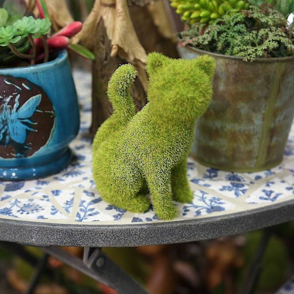 Wabjtam Kunstig Buksbom Hage Katt Hage Statue Grønn Simulering Flokking Katt Gårdsplass Skulptur  (FMY)