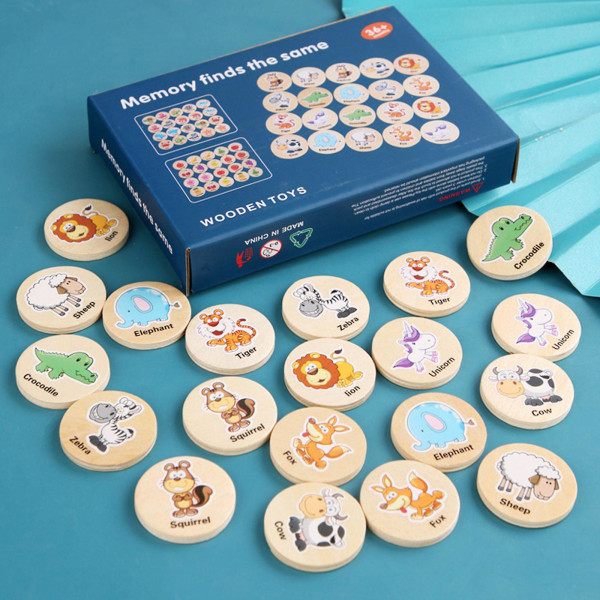 Matchande pusselspel för barn Leksaker Barn Koncentrationsträning Trädjurleksaker Minne Hitta samma spelträning (FMY)