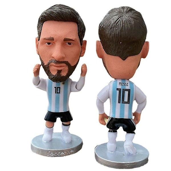 2022 MM-kisojen Argentiinan Lionel Messi -urheilijan miniatyyri toimintahahmo urheilumalli nukke jalkapallostara (FMY)