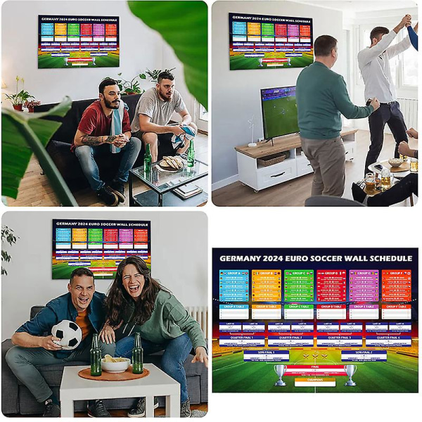 2024 EM-fotboll väggkalender ASM matchtabell affisch för bar heminredning (FMY) L