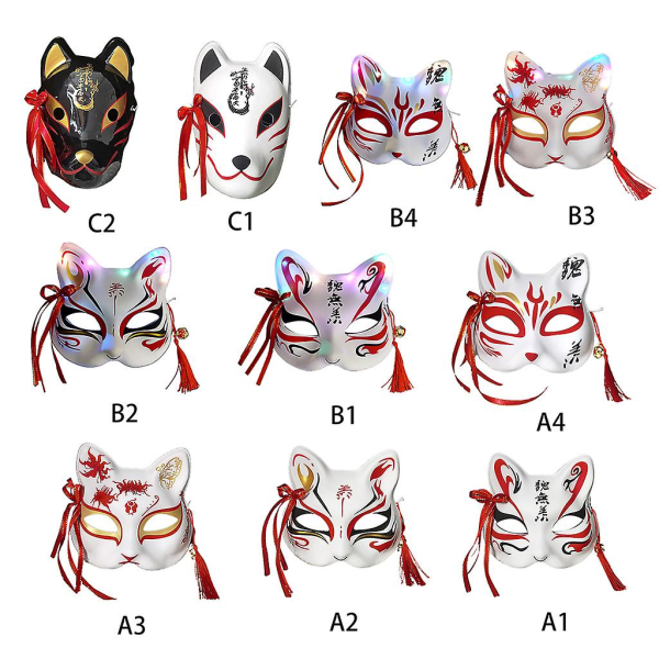 Cosplay Mask Half Face Fox For Cat Face Foxfairy Masker For Voksne Anime Mask Cosplay Fox Anime Mask Cosplay Half Face (FMY)