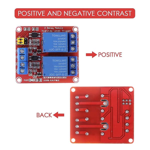 DIY 2- Høy/lav Relé Ekspans Kretskort Modul 24V(FMY)