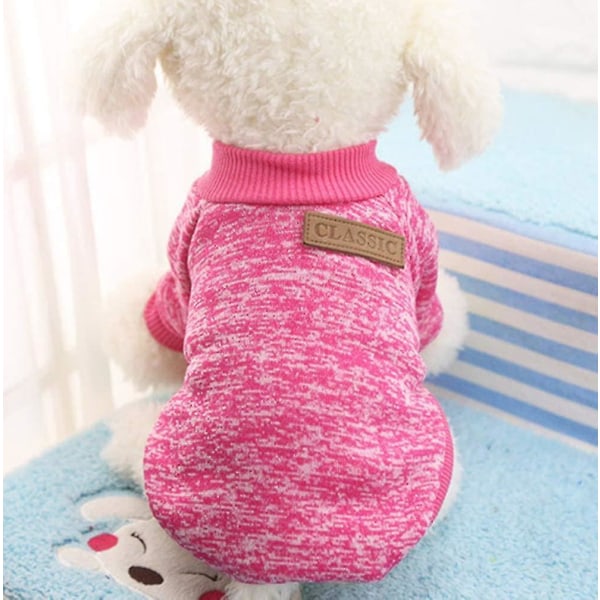 Lemmikkikoiran neulepusero, paksuuntuva lämmin, talviset lemmikkikoiran kissanvaatteet (FMY) Pink XS