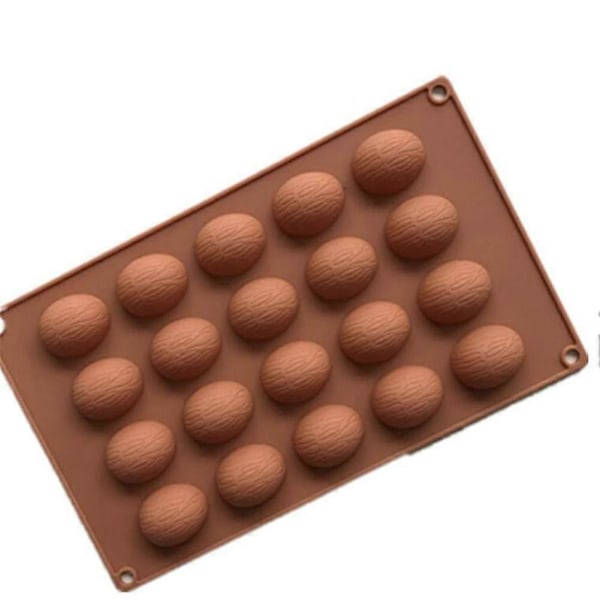 20 Hål Valnötsformade Kak- och Chokladformar i Silikon, Puddingform, Hushålls-DIY Bakverktyg, Kakor, Fondant, Choklad, Godisform (FMY)