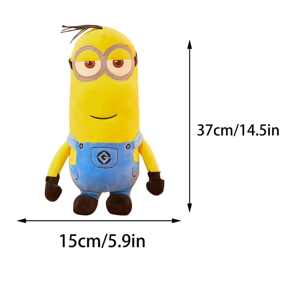 Minions plysjdyr plysjleke Stuart/kevin/bob, Kawaii myk søt sovende plysj senge pute Valentinsdag for barn småbarn (FMY) 37cm Kevin