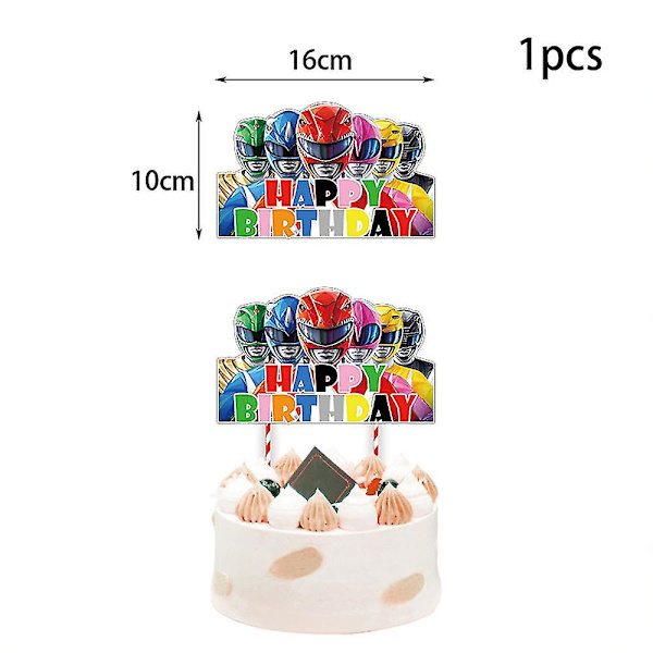Power Rangers Temafest Pynt Ballonger Banner Kake Topper Sett (FMY)