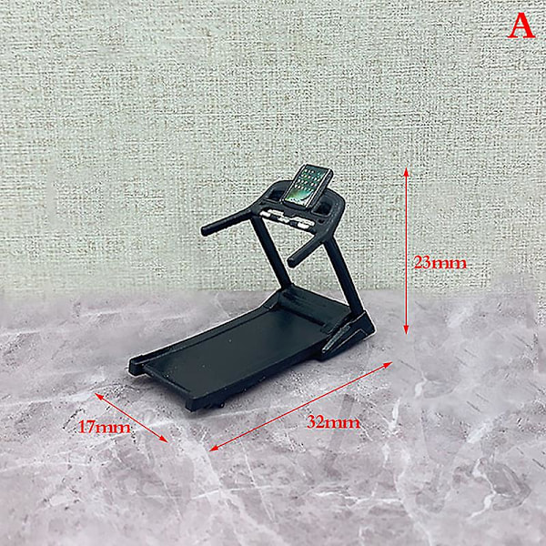 1:60 mittakaavan nukkekodin juoksumatto Miniatyyrikalusteet Nukkekodin juoksukone (FMY) Black C