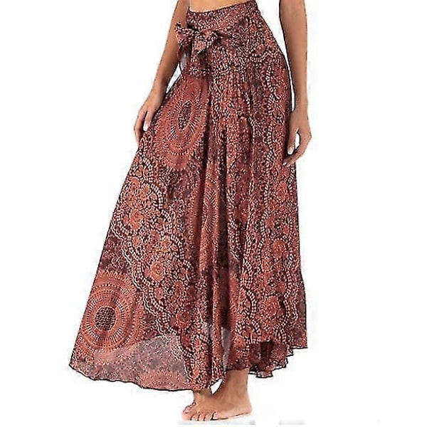 Lång Bohemisk Gypsy Boho Hippie-kjol för kvinnor (FMY) orange