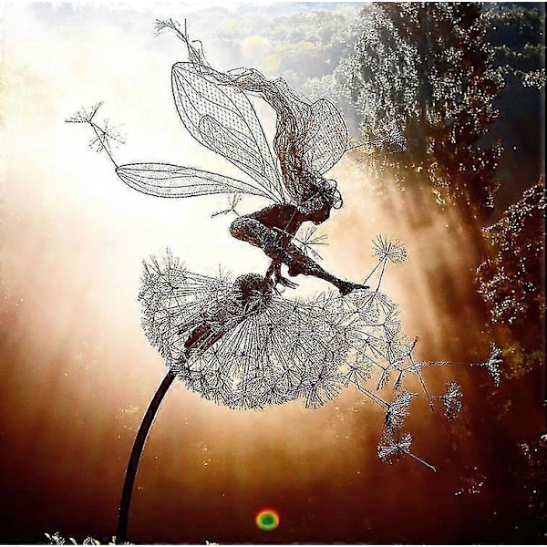 Dansende Fe-Løvetand Statue Ornament Stakes (FMY) Dandelion C