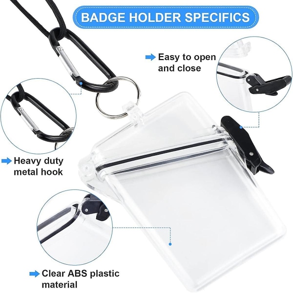 4-pack vanntett ID-kort-merkeholderveske med snor, klar vanntett kortholder med snor (FMY)