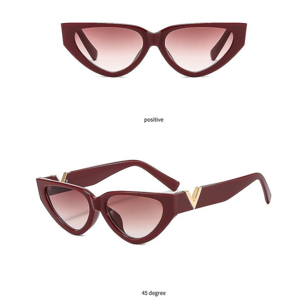 Wekity Polarized Cat Eye Solglasögon för kvinnor, Retro Narrow Pointy Cateye Damsolglasögon (FMY)