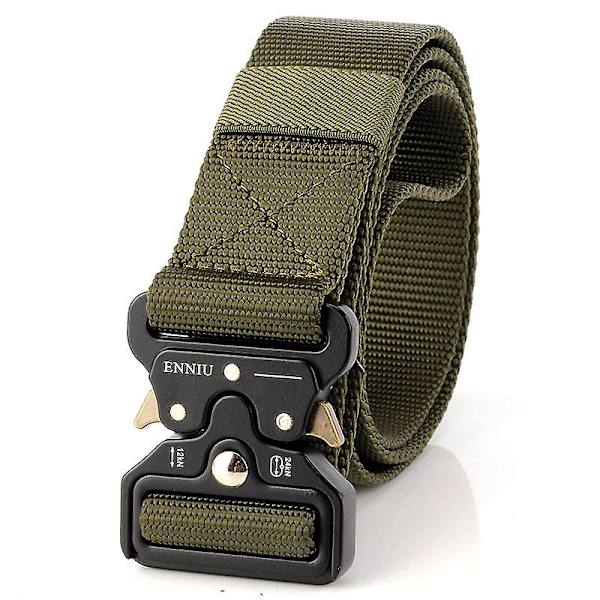 YKK 3,8 cm bred spänne utomhus casual nylonbälte (FMY) Army Green