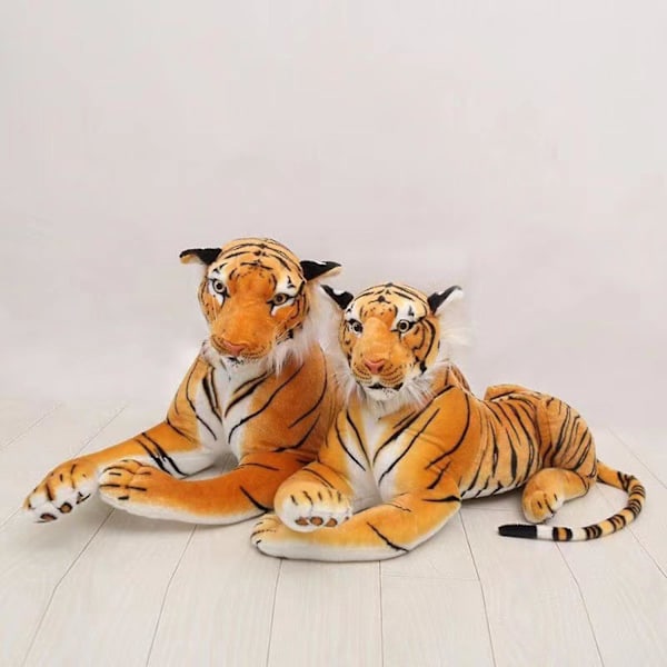 Plush Tiger Myk og Komfortabel Stoffdyr Gul Stor Tiger Putestoffleke Hjemmedekor (FMY) White 30cm