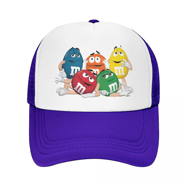 Personoitu M&amp;m's suklaa baseball-lippis ulkoiluun miehille ja naisille, säädettävä hauska karkki-meemi Trucker-hattu kevät (FMY) Purple