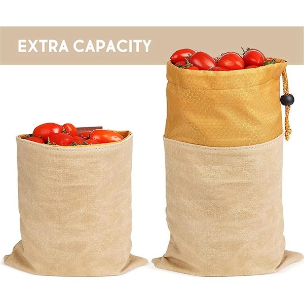 Fôrpose med ekstra stor oppbevaring, fôrpose i lær sammenleggbar for utendørs fotturer og (FMY)