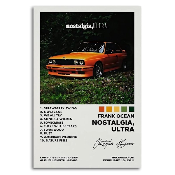 Nostalgia, Ultra Frank Ocean Album Cover Poster för Rum Estetisk Poster Dekorativ Måleri Canvas Väggkonst Vardagsrum Posters Sovrum Pa  (FMY) No Frame 30x45cm(12x18in)